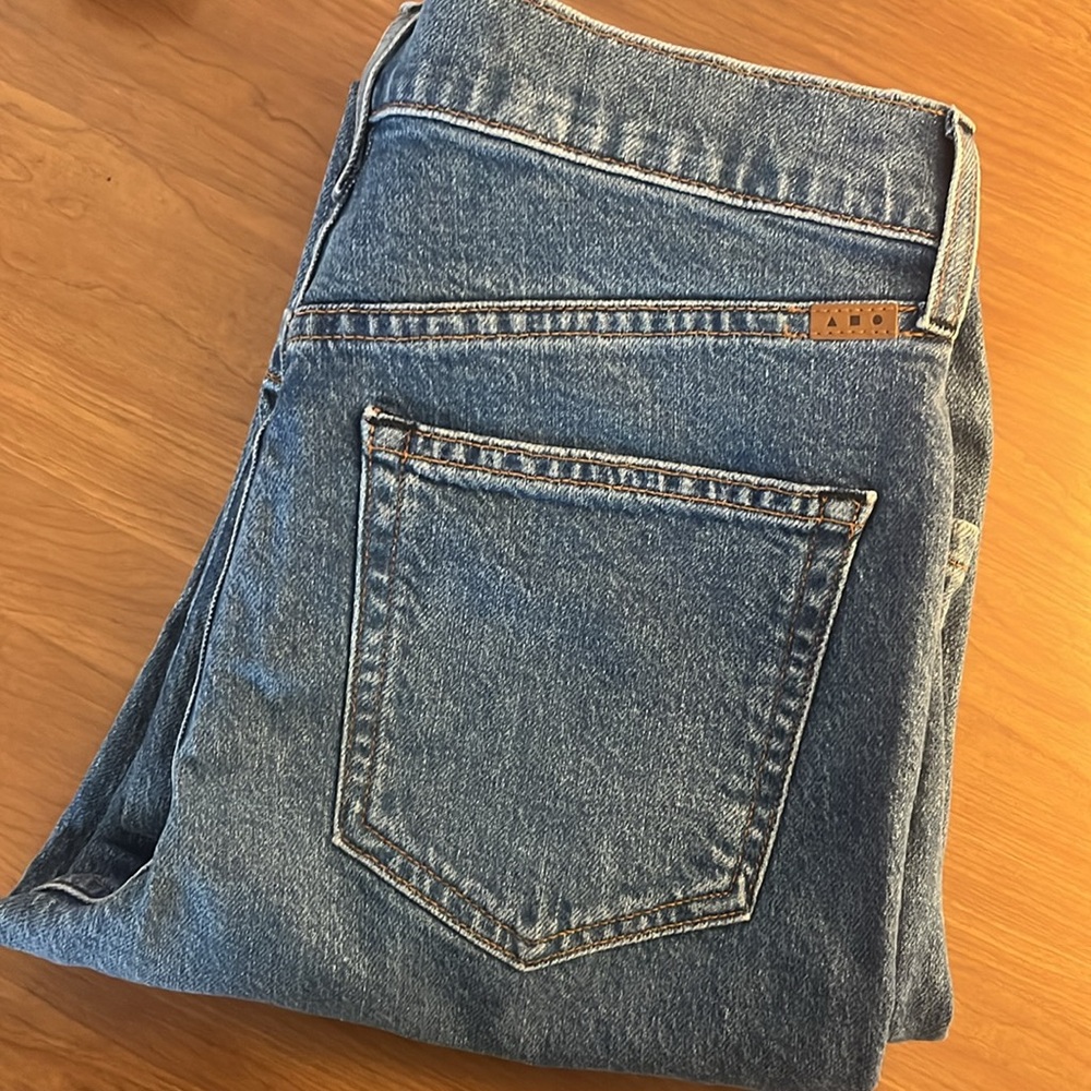 AYR The Hangout Blue Straight Leg Jeans with Mid-Rise Waist